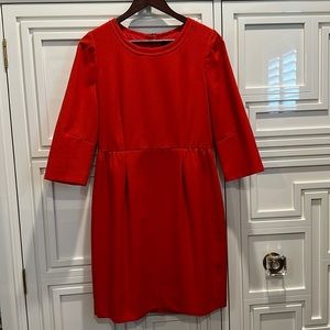 J. Crew Shift Red Wool Suiting Office Work Dress Medium 10